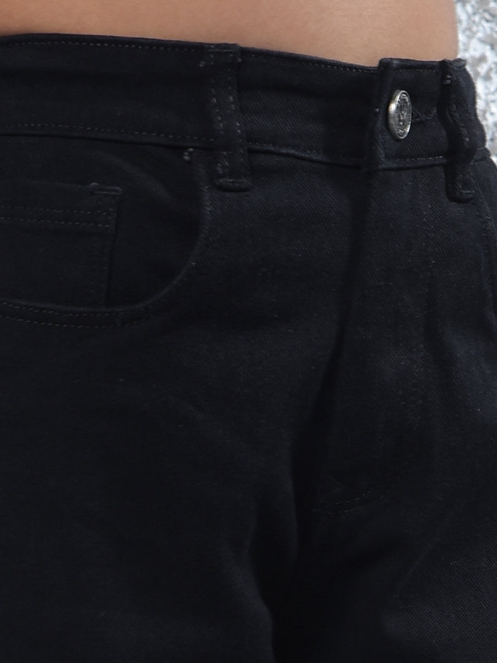 Navy Blue Relaxed Loose Fit Denim Jeans-Girls Jeans-Crimsoune Club