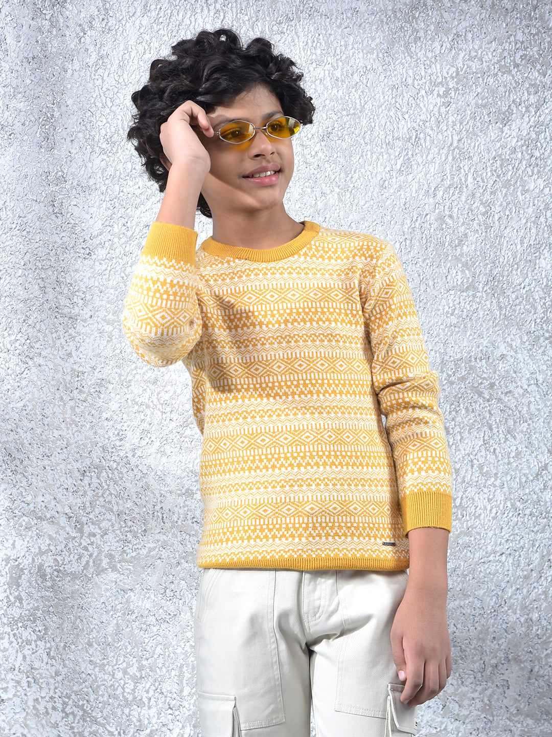 Trendy Mustard Pattern Pullover