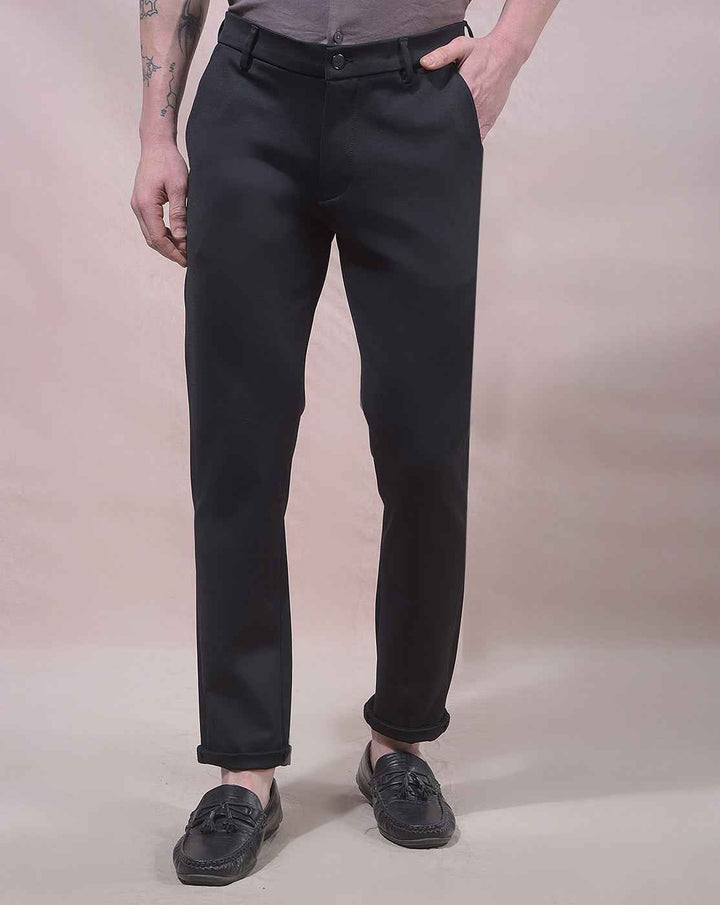 Black Knitted Soft Casual Trousers