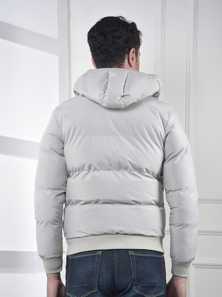 Grey Hooded Padded Jacket