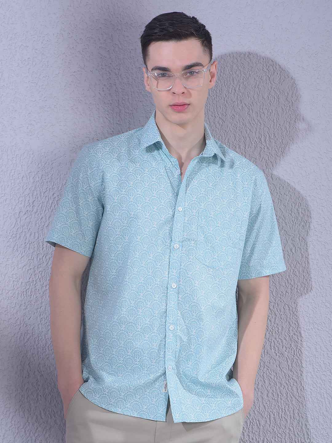 Blue Floral Print Shirt