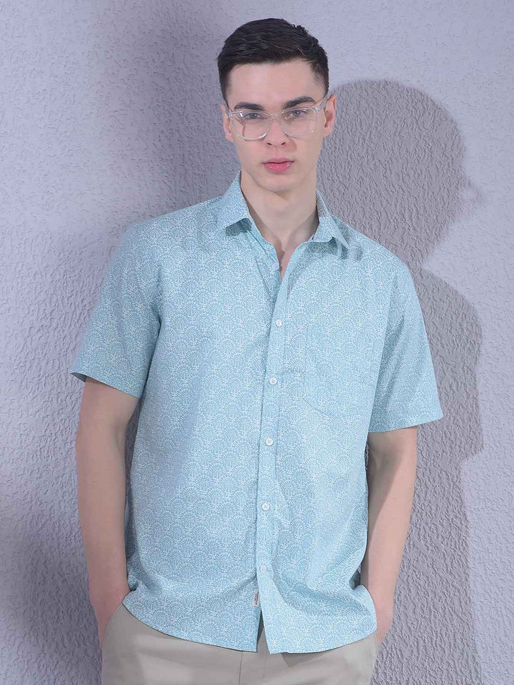 Blue Floral Print Shirt