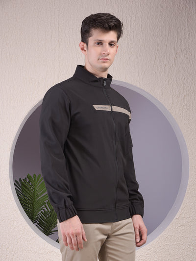 Black Contrast Tape Sweatshirt