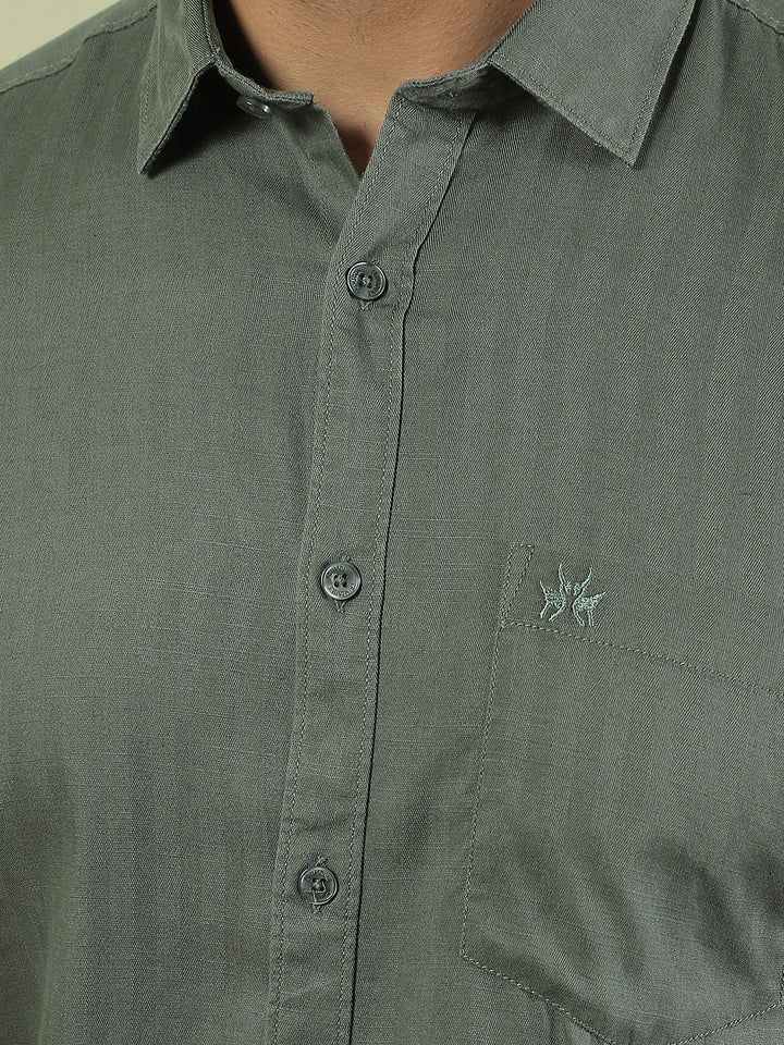 Green Vertical Stripes Shirt