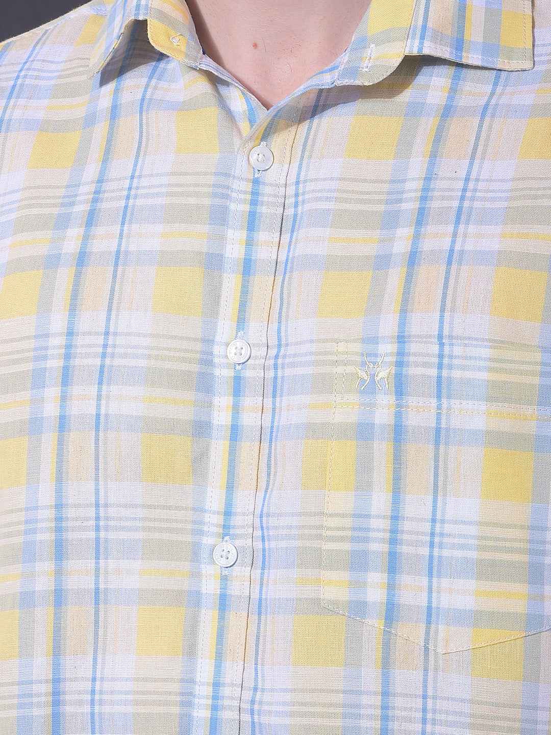 Yellow Checked Linen Shirt