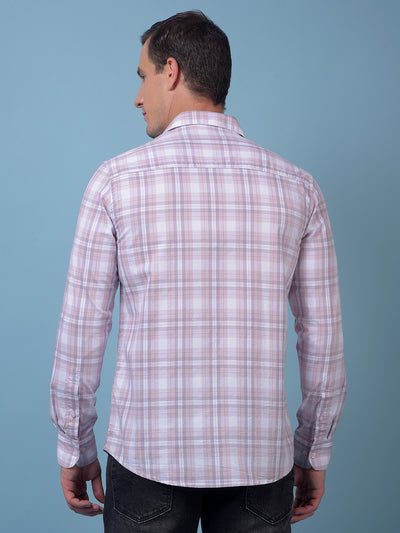 Pink Checked 100% Cotton Shirt