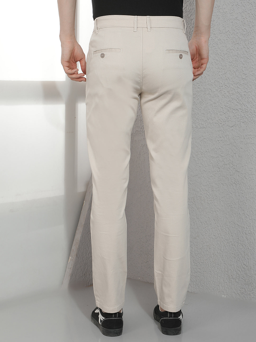 Cream Straight Trousers