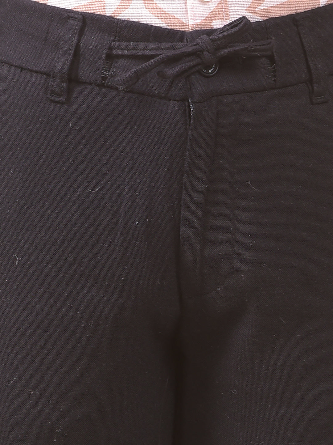 Black 100% Cotton Cargo Trousers