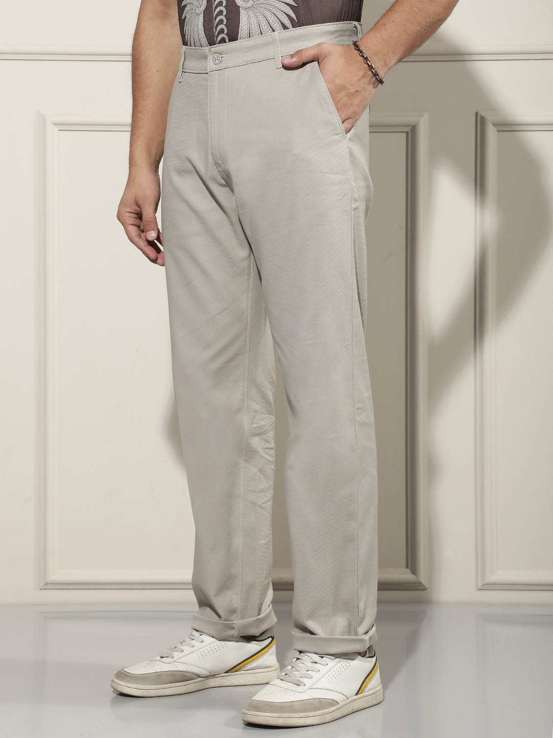 Modern Dune Khaki Straight Trousers