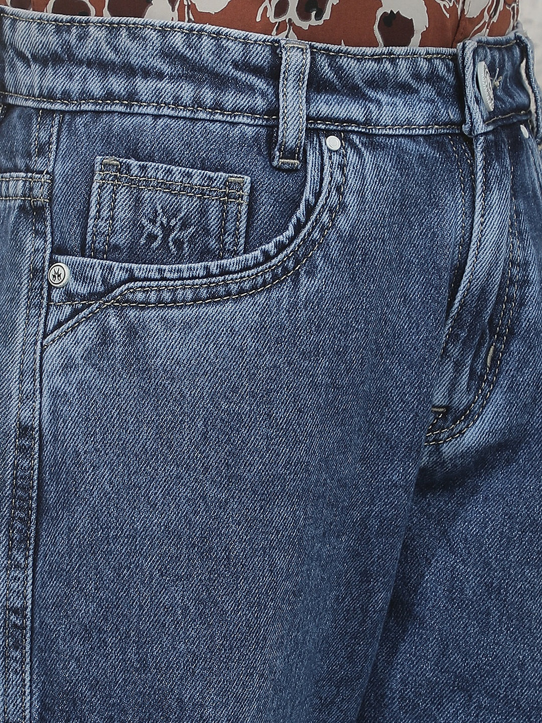 Blue 100% Cotton Cargo Jeans