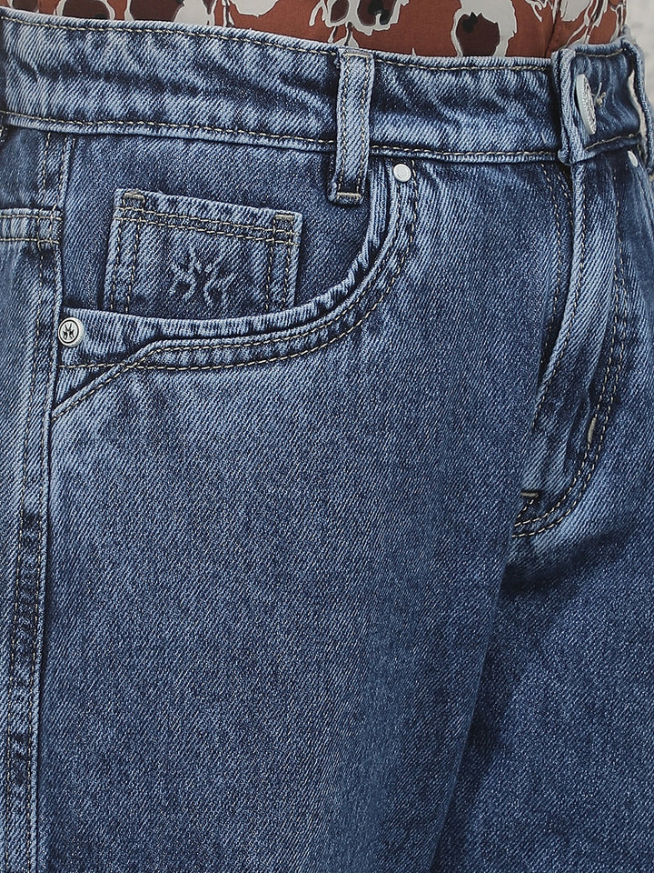 Blue 100% Cotton Cargo Jeans