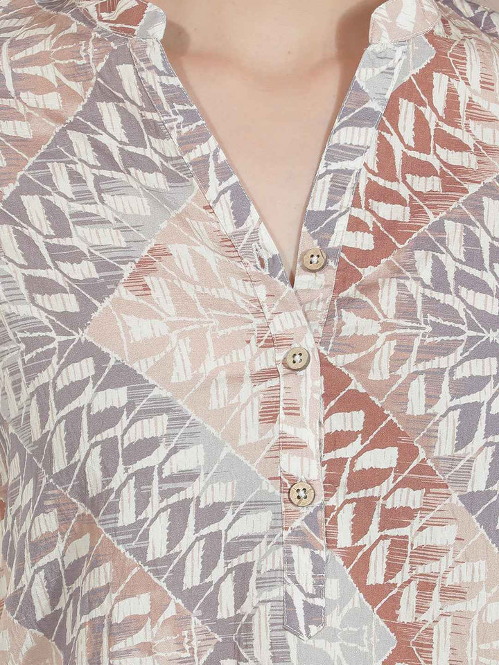 Multi Color Abstract Printed Top