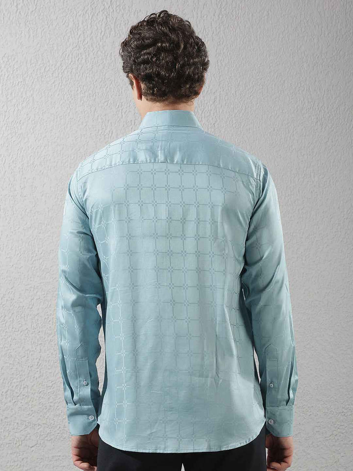 Blue Modern Printed Casual Shirt