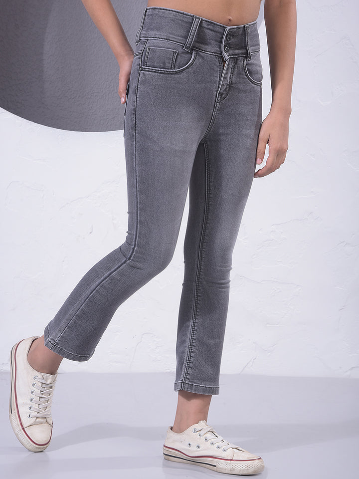 Black Bootcut High-Waist Jeans-Girls Jeans-Crimsoune Club