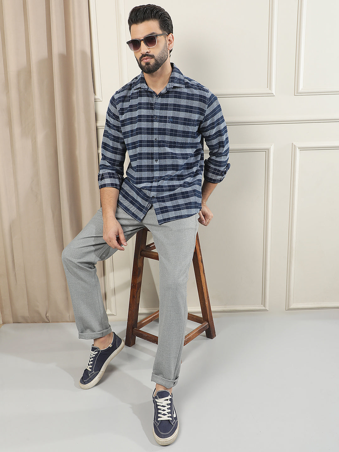 Signature Smoke Grey Dobby Trousers