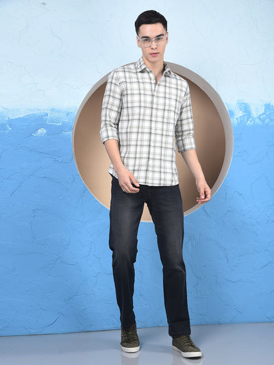 Grey Checked 100% Cotton Shirt