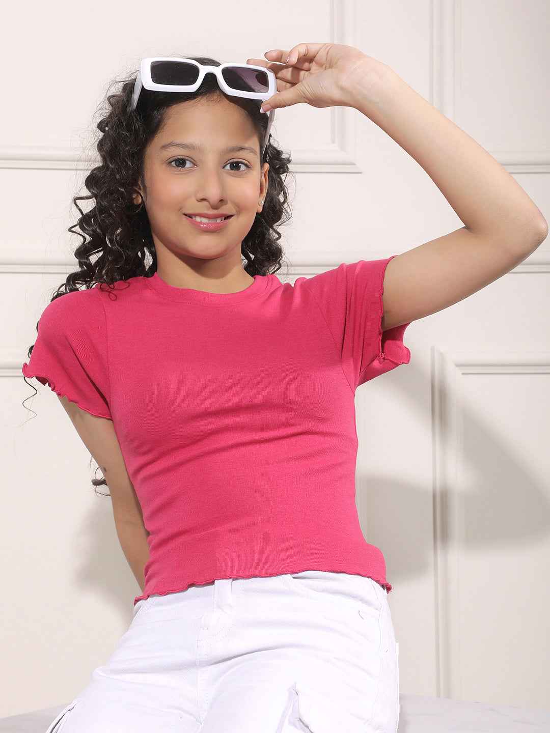 Pink Modal Cropped T-Shirt