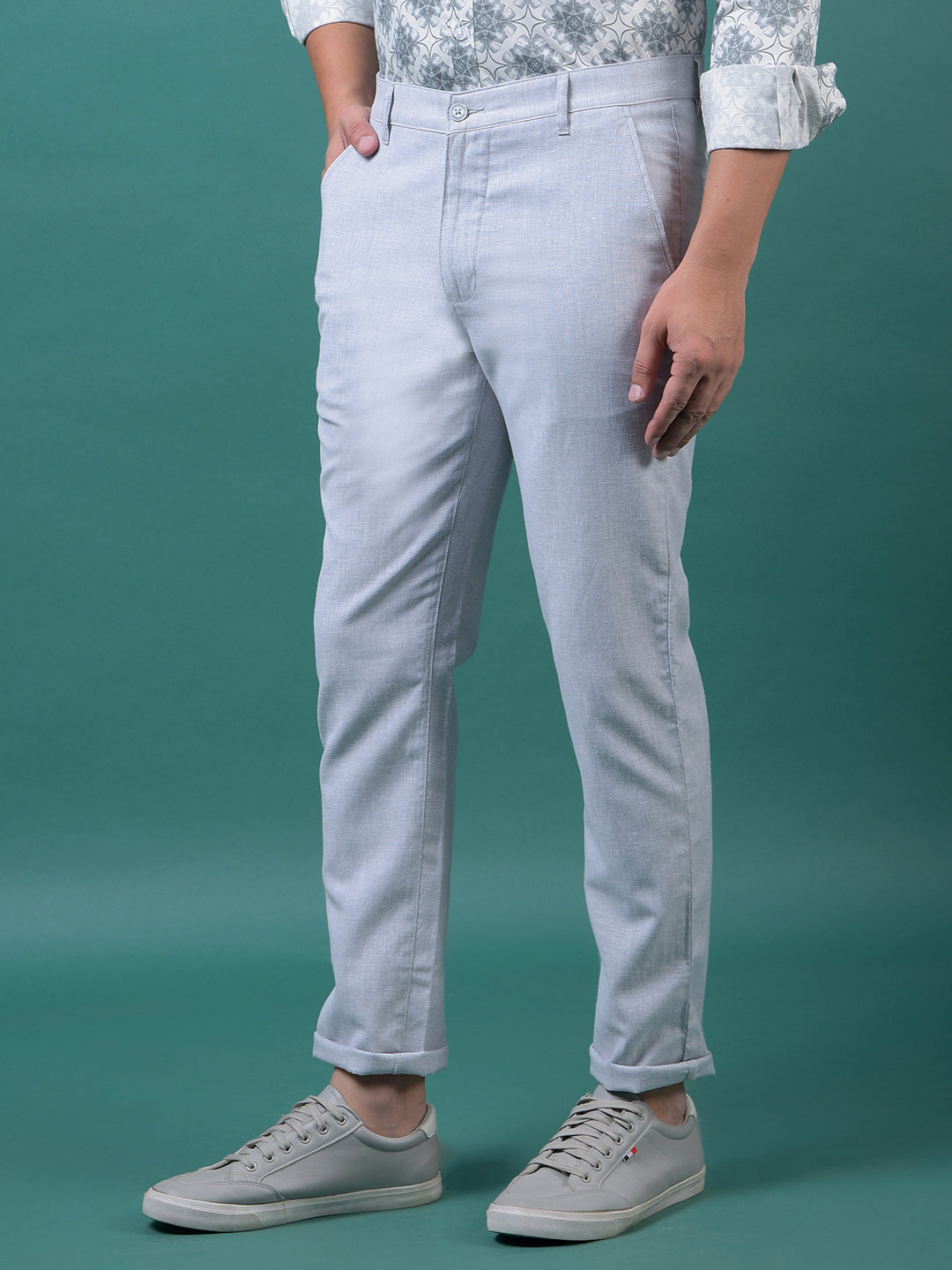 Grey 100% Cotton Trousers