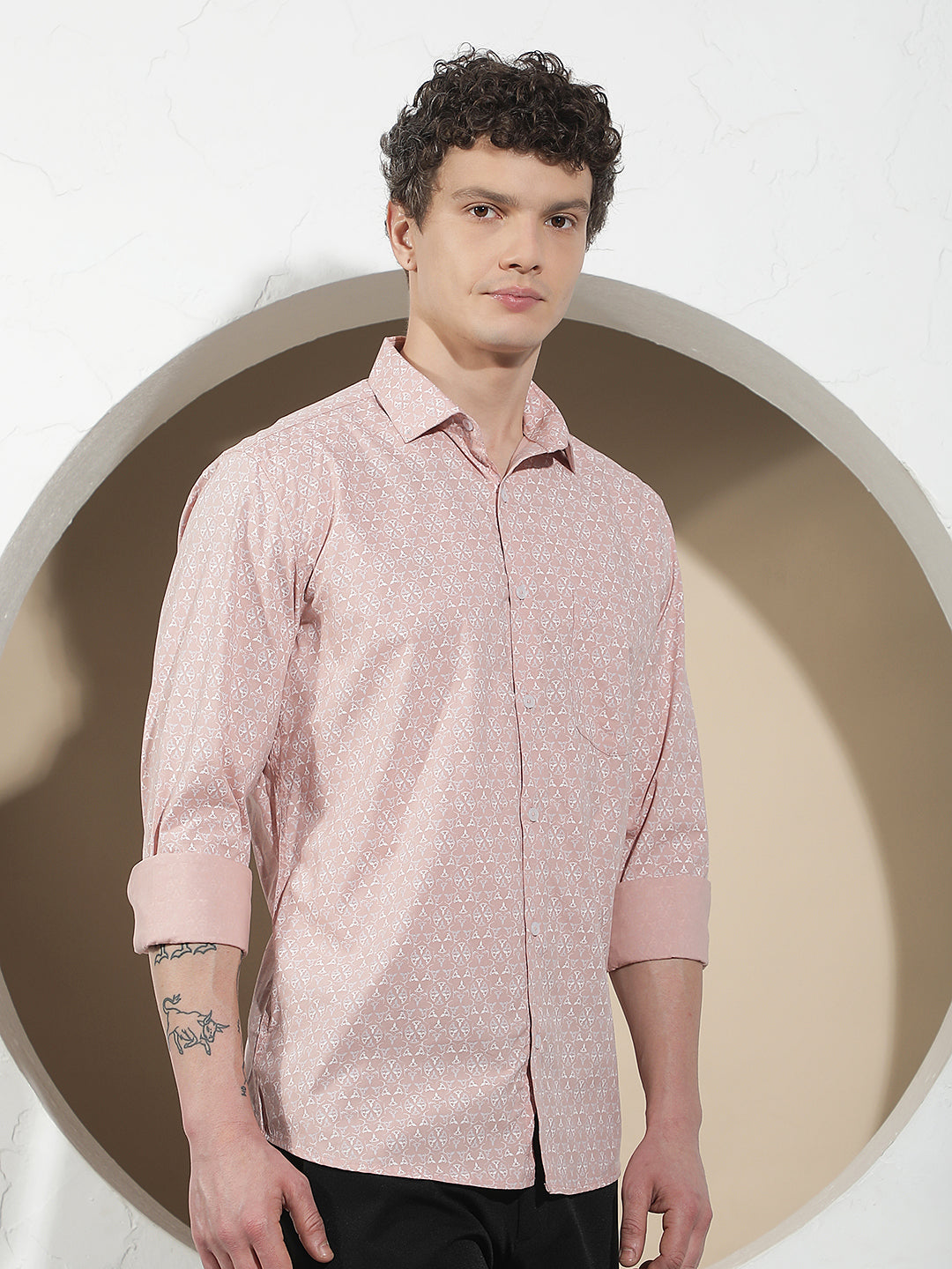 Signature Soft Peach Printed Shirt