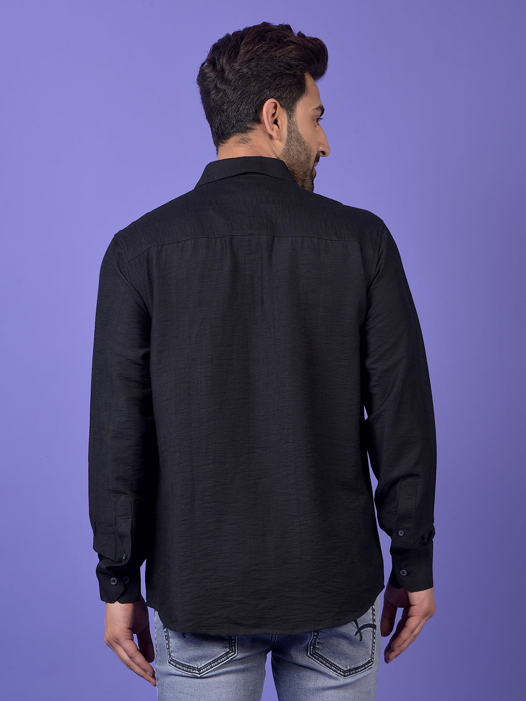 Black Textured Shirt