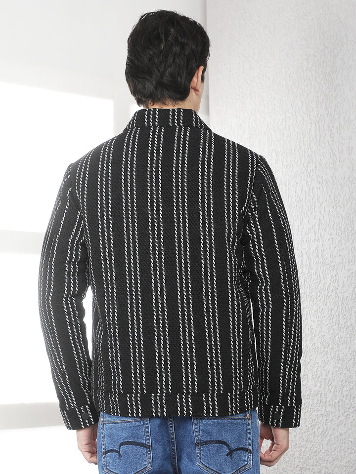 Black Vertical Stripes Shacket