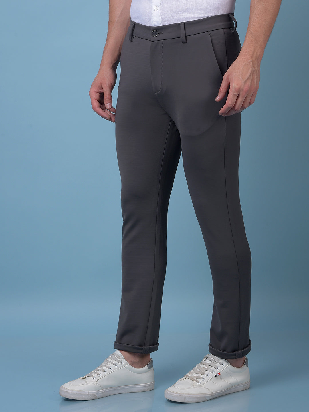 Neon Grey Textured Trousers