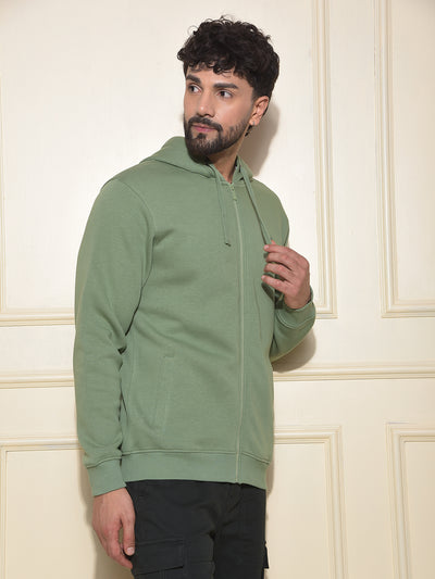 Swanky Green Hooded Neck Sweatshirt