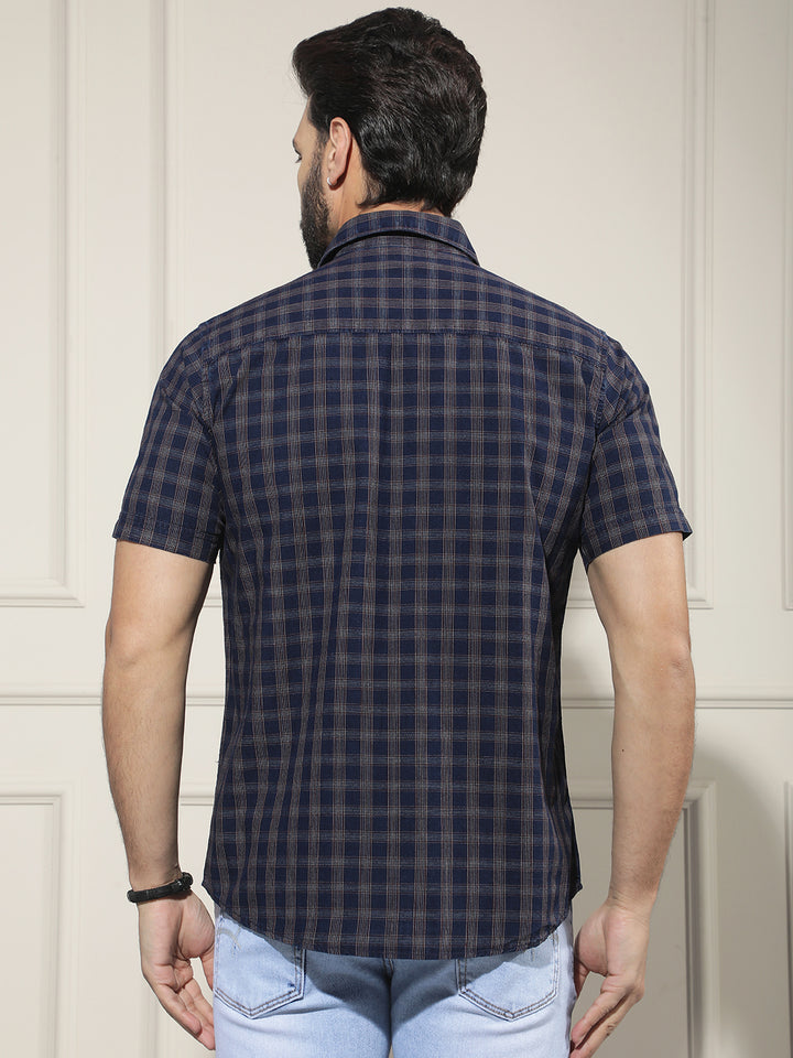 Maroon Checked 100% Cotton Shirt