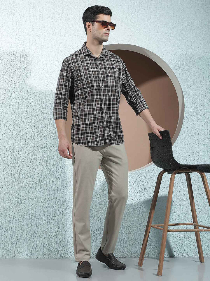 Beige Easy Wear Trousers