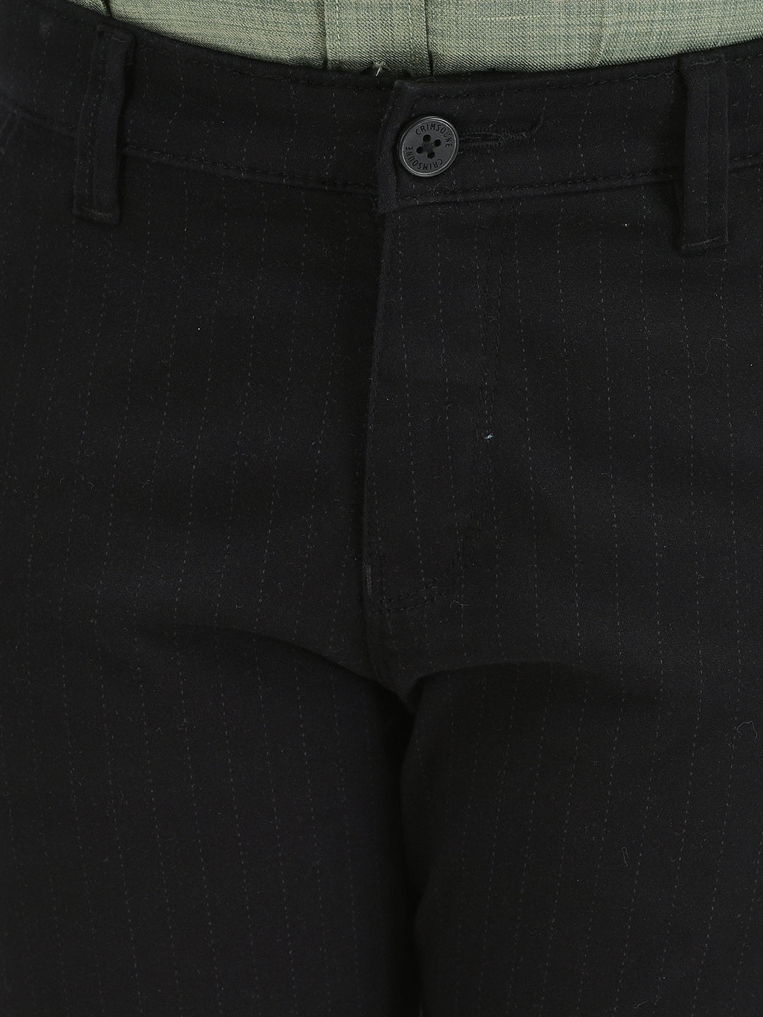 Black Vertical Stripes Trousers