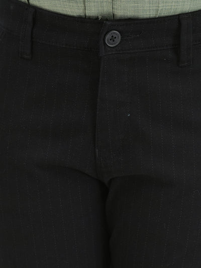 Black Vertical Stripes Trousers