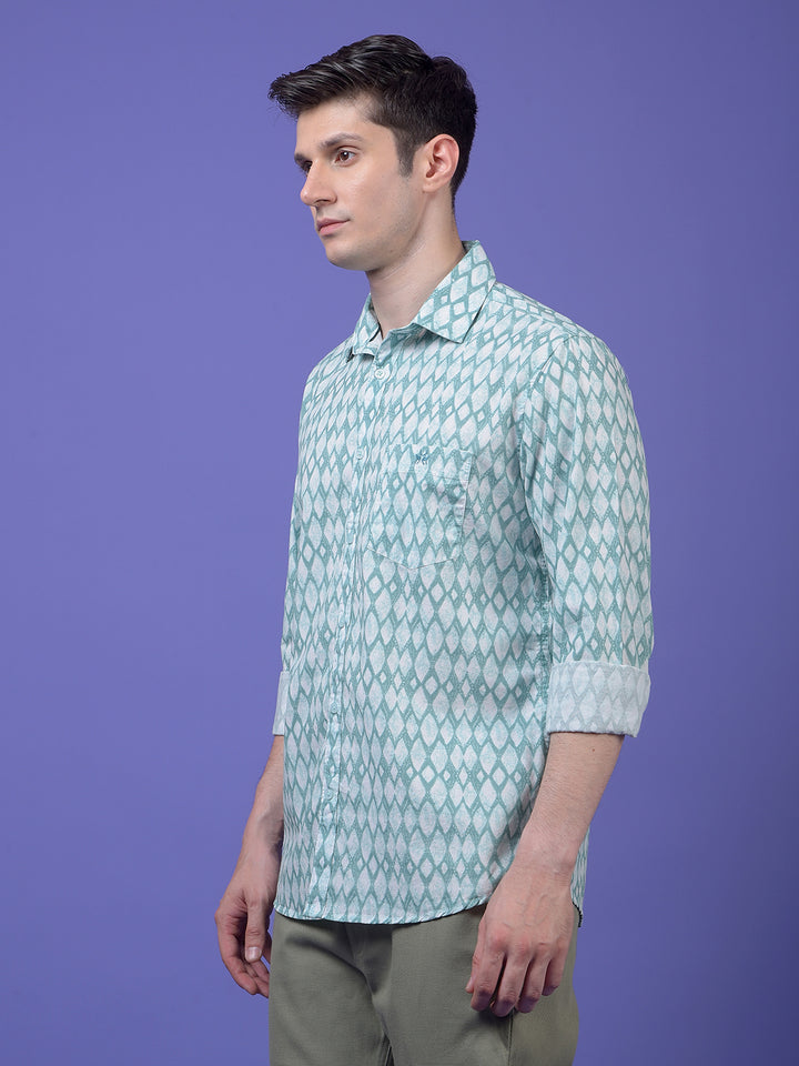 Green Printed Shirt