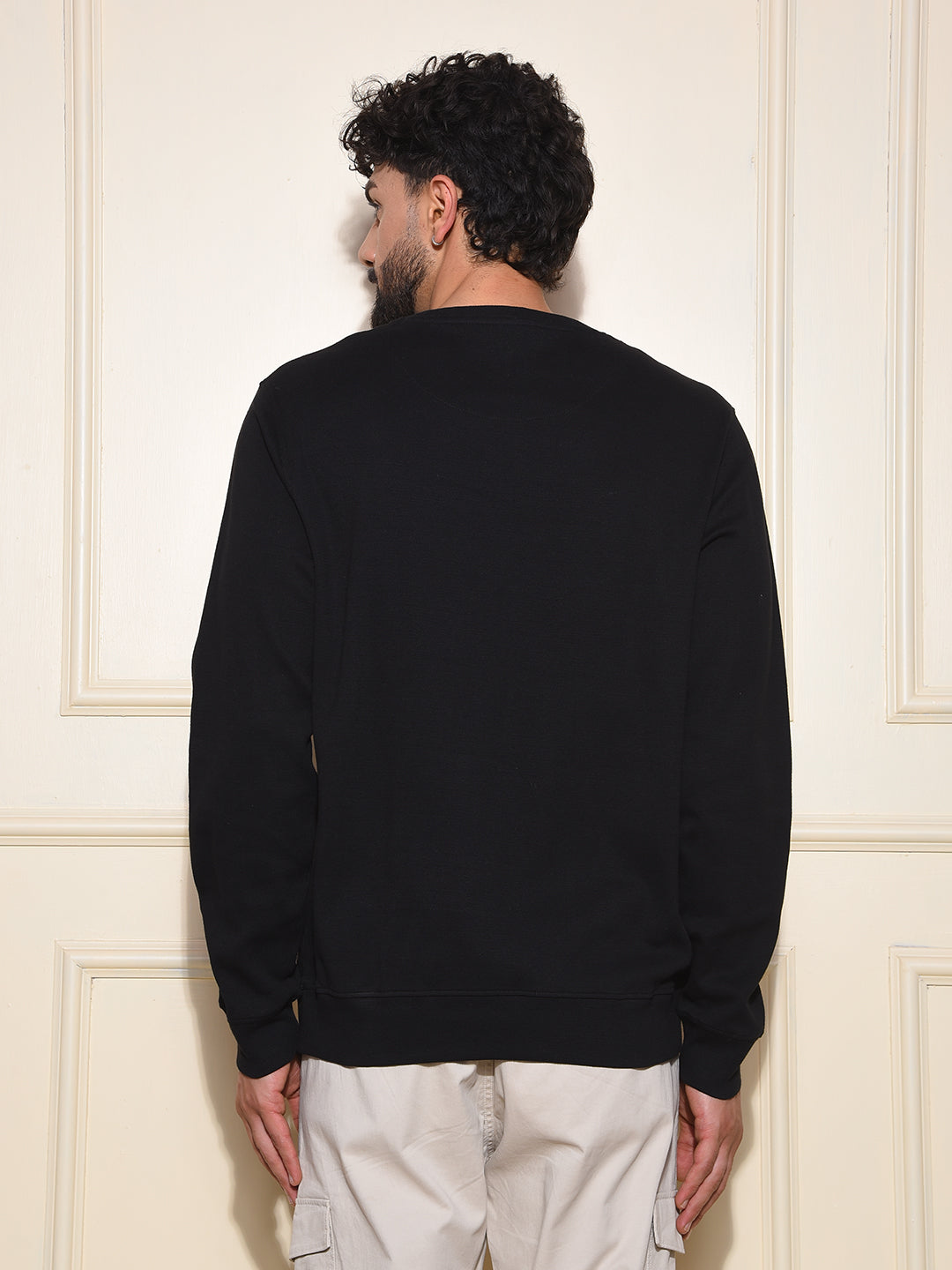 Edgy Black 100% Cotton Sweatshirt