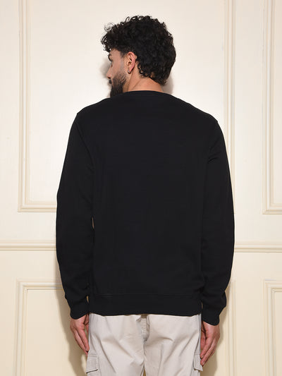 Edgy Black 100% Cotton Sweatshirt