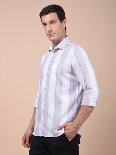 Pink Vertical Stripes 100% Cotton Shirt