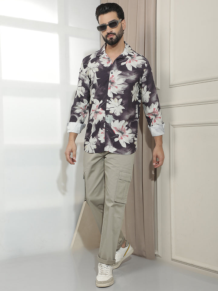 Multi-Color Floral Print Shirt