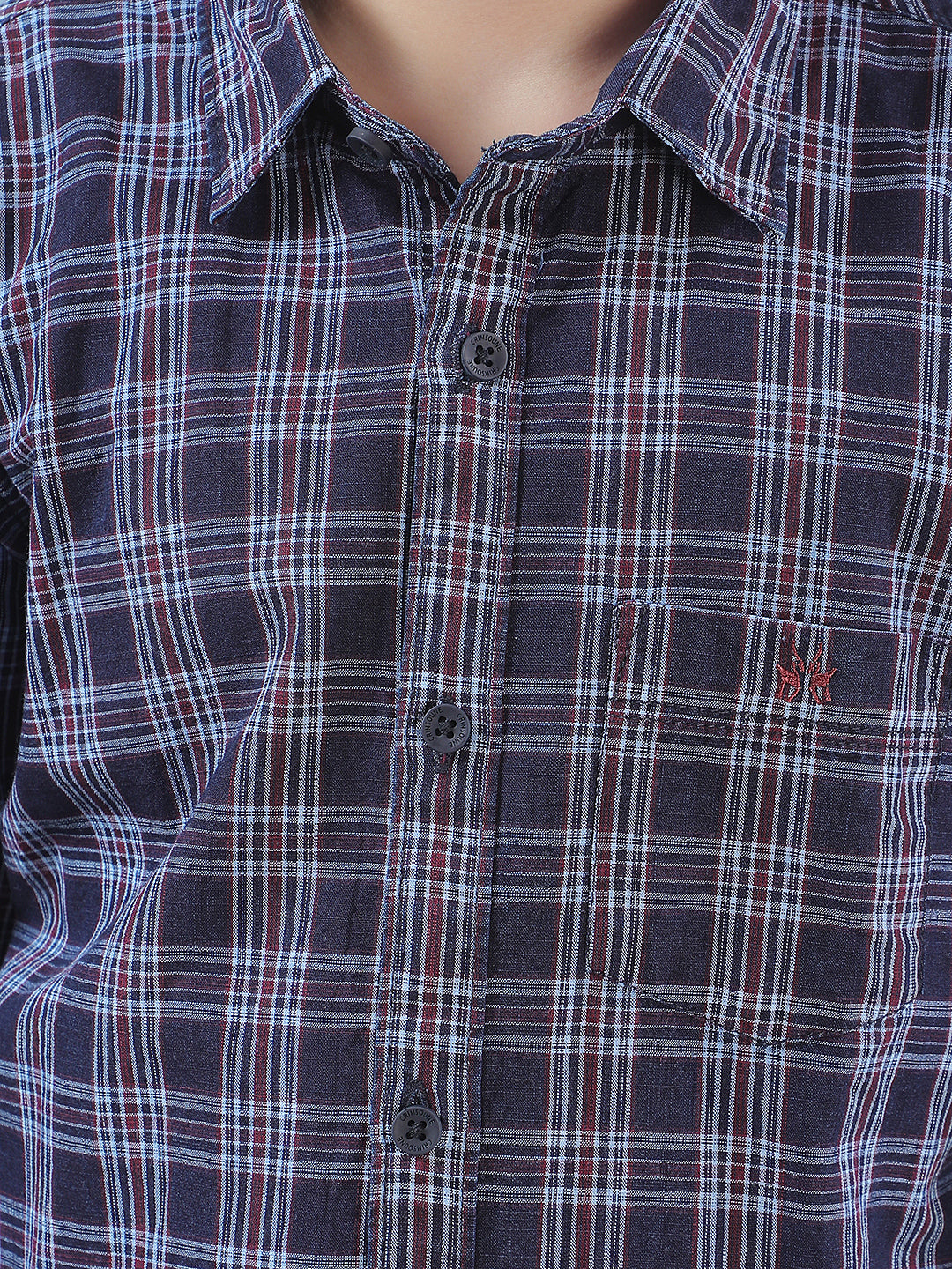 Blue Checked 100% Cotton Shirt