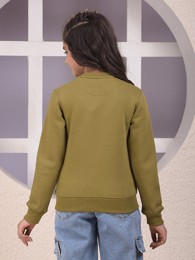 Pastel Pop Relaxed Olive Sweatshirt