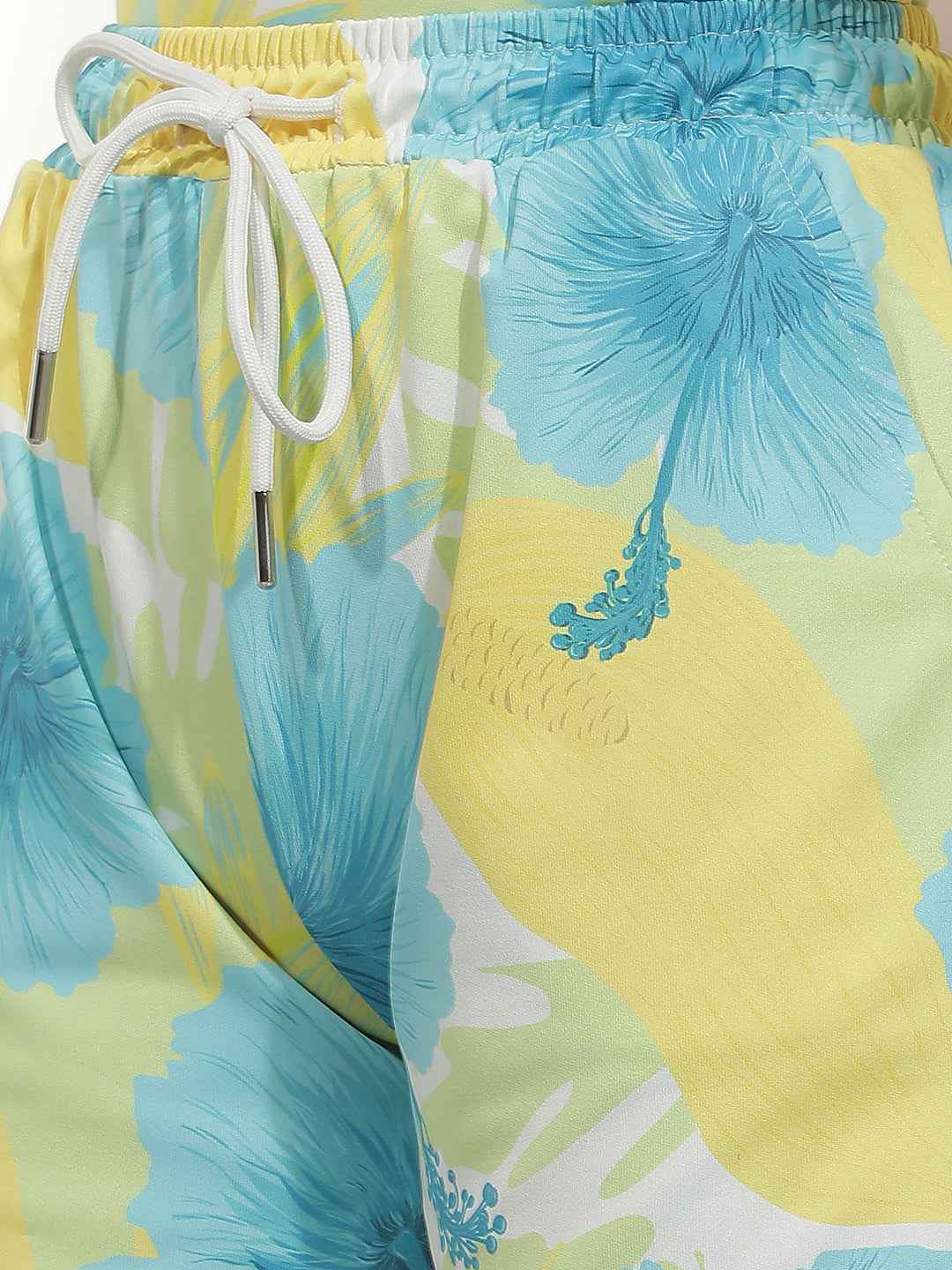 Multi-Color Graphic Print Shorts