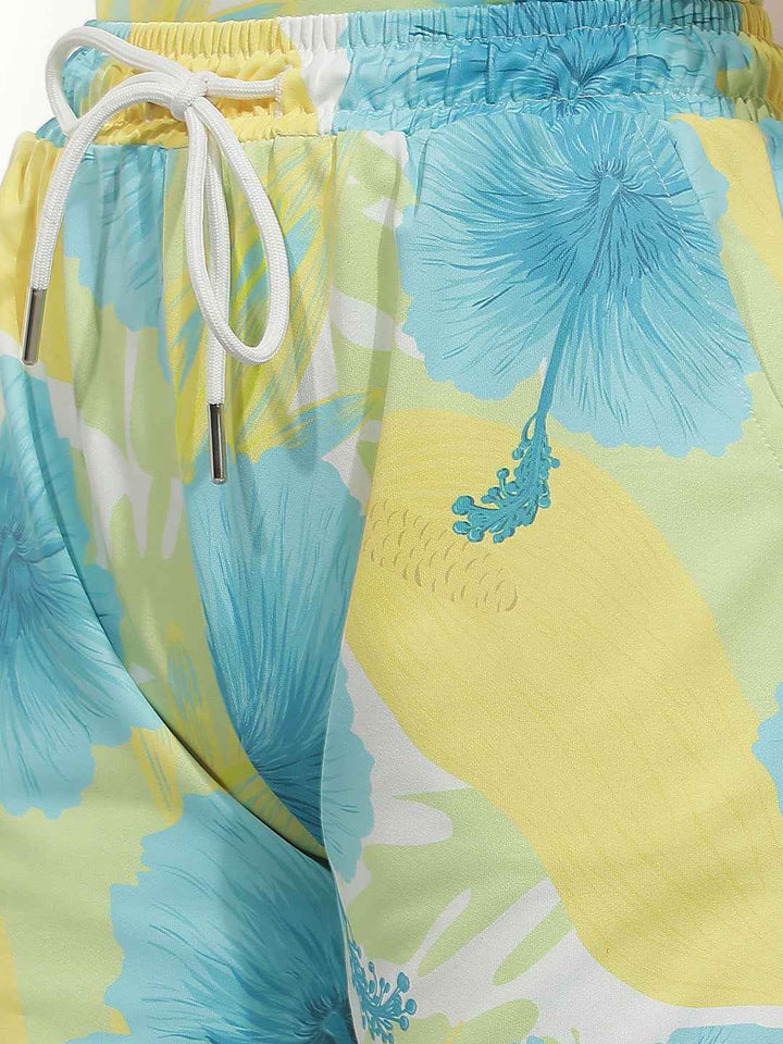 Multi-Color Graphic Print Shorts