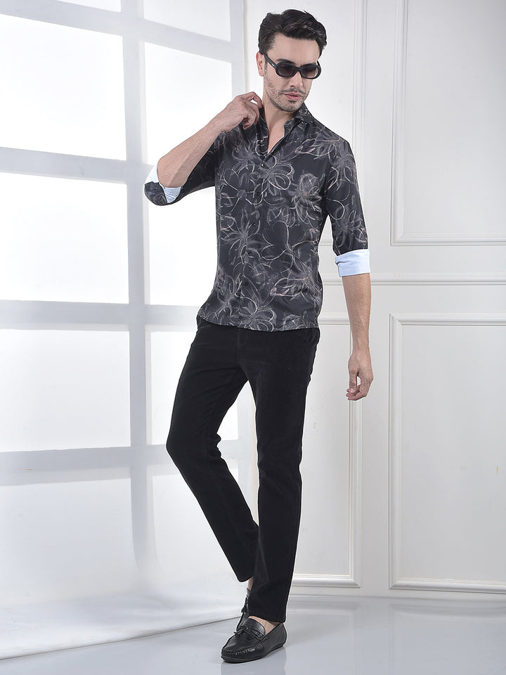 Green Floral Print Shirt