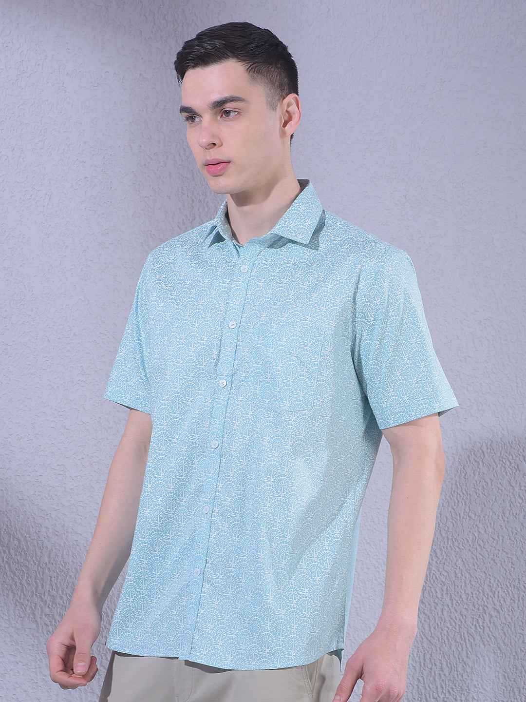 Blue Floral Print Shirt