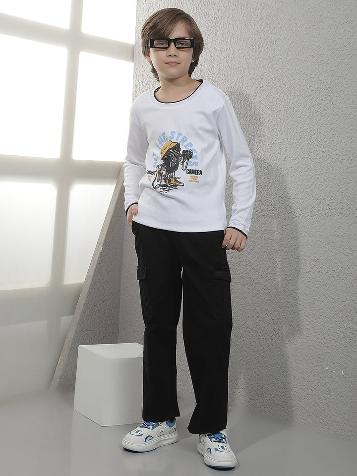 Modern Raven Black Cargo Trackpants