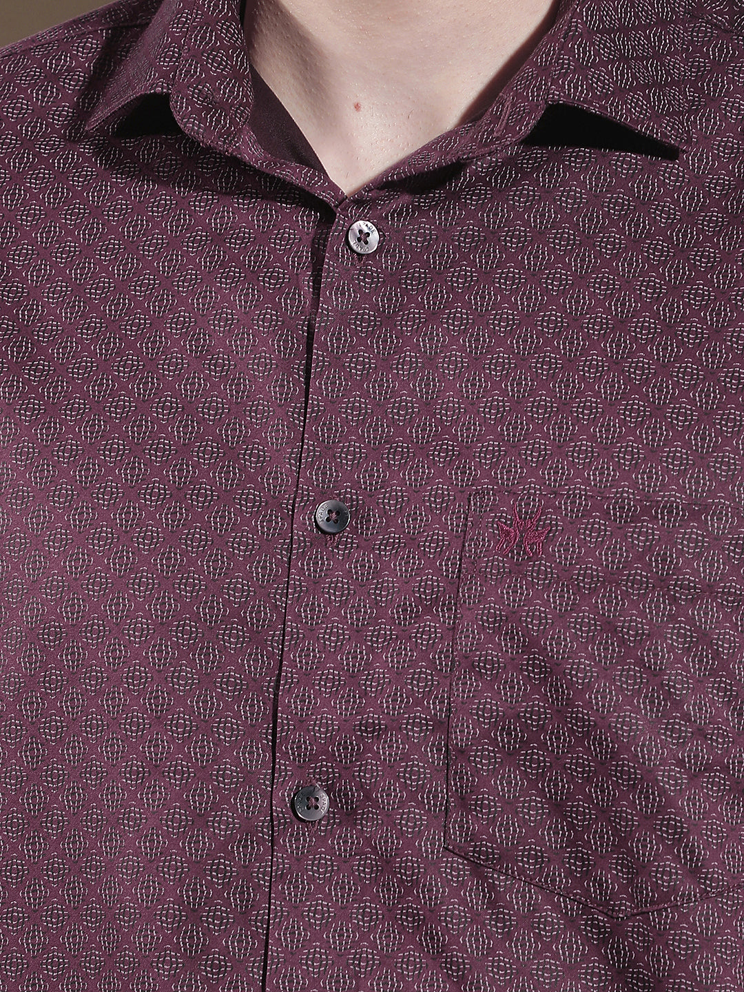 Luxe Deep Maroon Printed Shirt