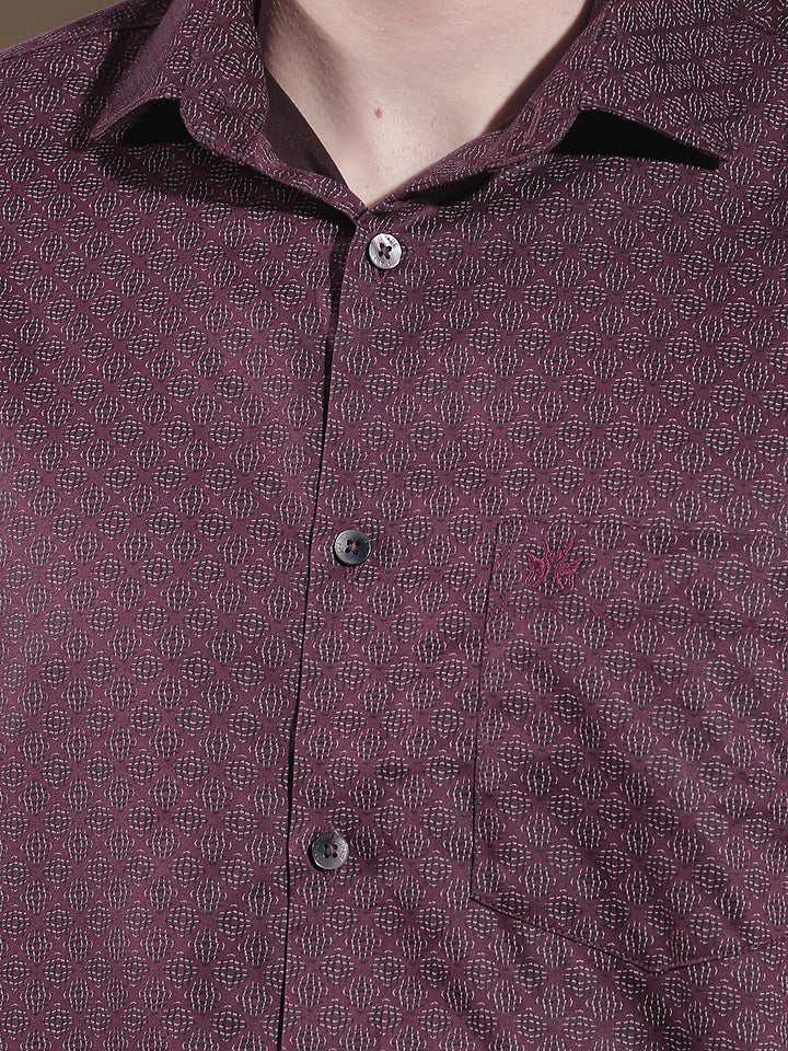 Luxe Deep Maroon Printed Shirt