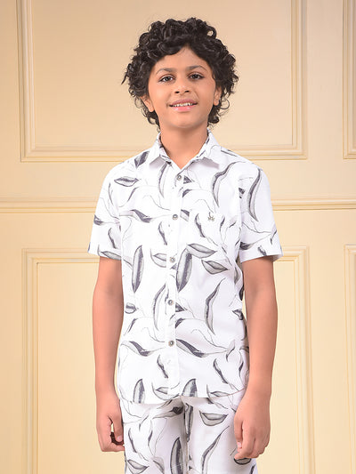 Olive Floral Print Shirt