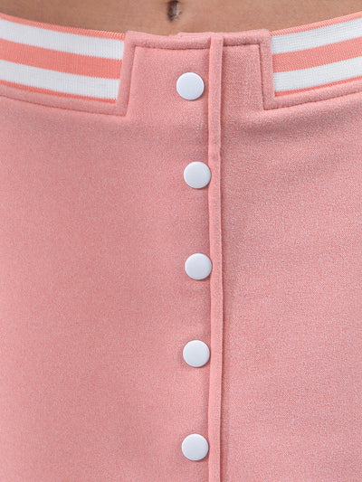 Peach Color-Block Cropped Co-Ord Set