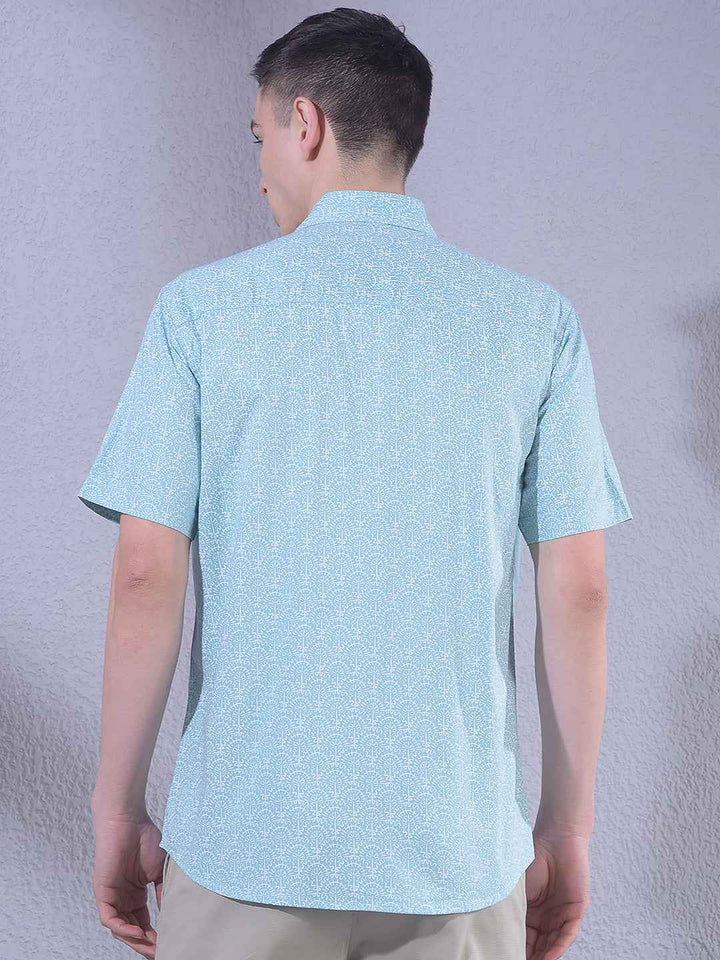 Blue Floral Print Shirt