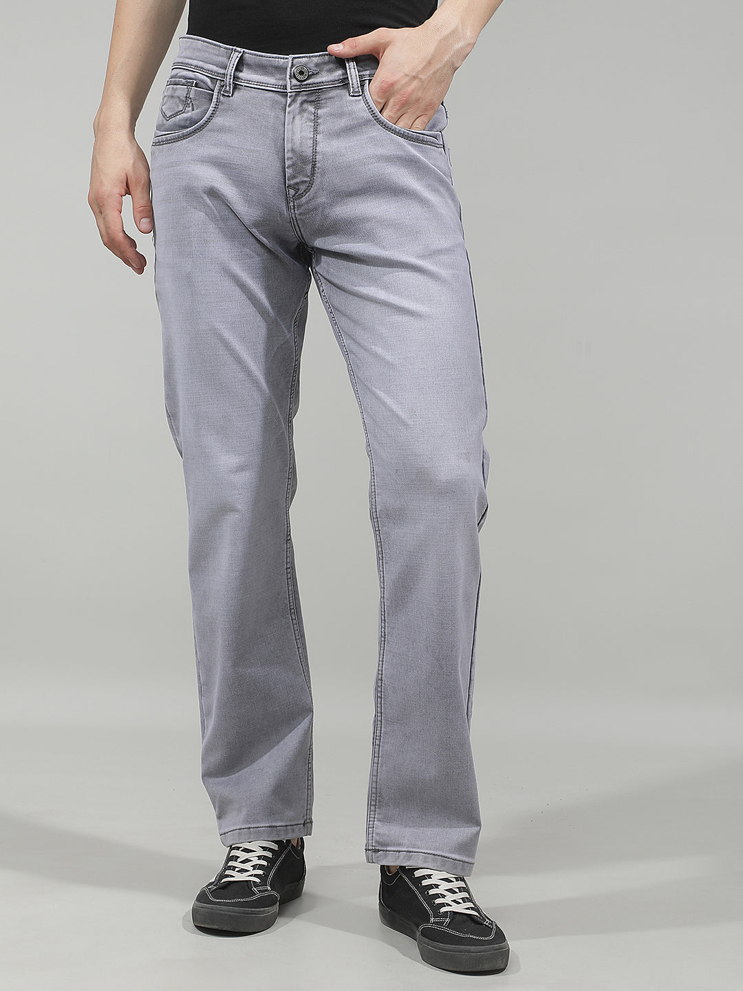 Classic Pewter Grey Straight Jeans