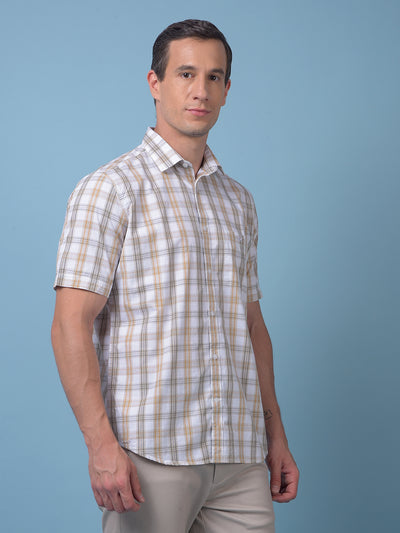 Yellow Checked 100% Cotton Shirt